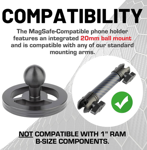 Bulletpoint Dash Mount Magnetic Cell Phone Holder, Compatible with MagSafe iPhone Smartphones
