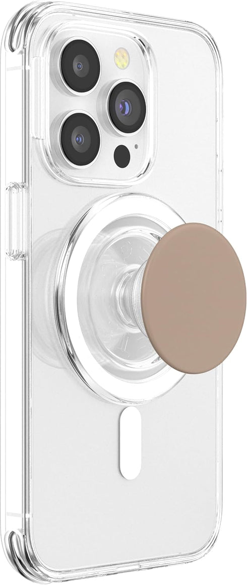 The Best Neutral Beige Designs Minimalist Neutral Cream Color Light Brown Line Art PopSockets PopGrip for MagSafe