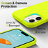AOTESIER iPhone 12 & 12 Pro Case, Fluorescent Yellow, Silky Touch Premium Soft Liquid Silicone Anti-Fingerprint Cover