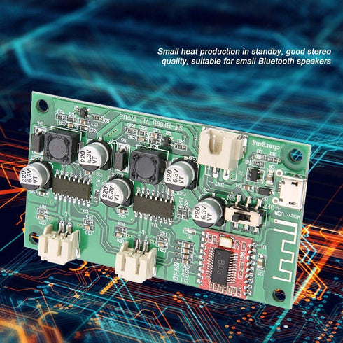Bluetooth Power Amplifier Board 2 6W DC 5V/3.7V Lithium Battery Management HF69B for 4 , 6 , 8 Speakers