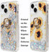 Glitter Case with Ring Holder for iPhone 15, Clear Kickstand Soft TPU Bling Girly Liquid Holiday