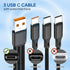 UCEC 2-Pack USB C Multi Charging Cable, 3 in 1 Braided Nylon USB C Splitter Charging Cable for Samsung Galaxy, Pixel, LG