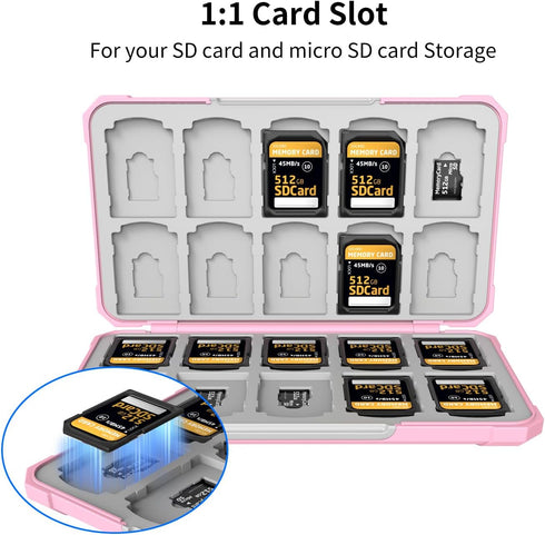 Anyskill 40 20 20 Memory Card Case with Slots for Micro SD SDXC SDHC TF Cards and SD SDXC SDHC Cards, SD Card Holde