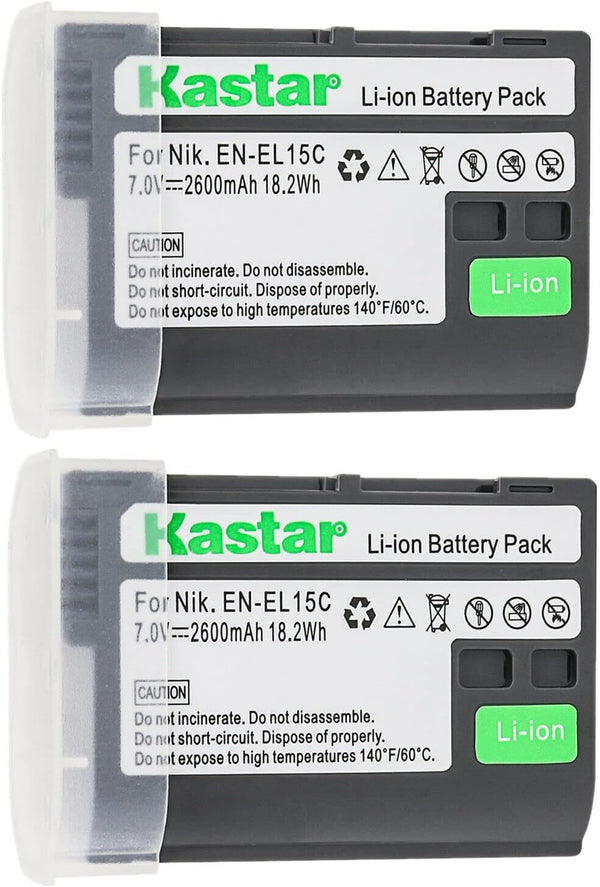 Kastar 2-Pack Battery Replacement for Nikon EN-EL15c, EN-EL15b, EN-EL15a, EN-EL15, Nikon Zf Mirrorless Camera