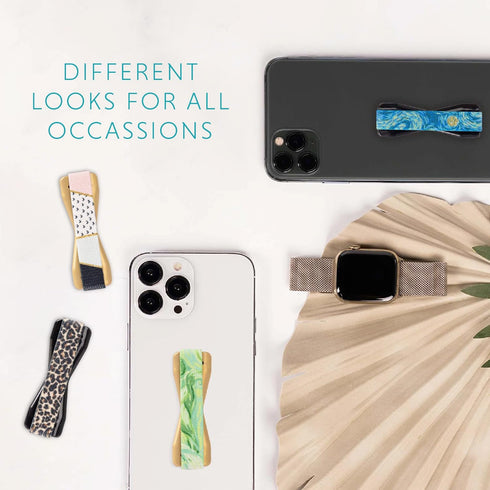 LOVEHANDLE Phone Grip for Most Smartphones and Mini Tablets, Tortoiseshell