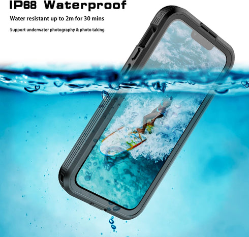 Waterproof Case for iPhone 15, Built-in Screen Protector, Shockproof Dustproof Full Body Cover Compatible with Magsafe