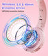 Kids Wireless Headphones 60H, Foldable On Ear Headphone with MIC, Volume Limiter 85dB/94dB for School, Pink