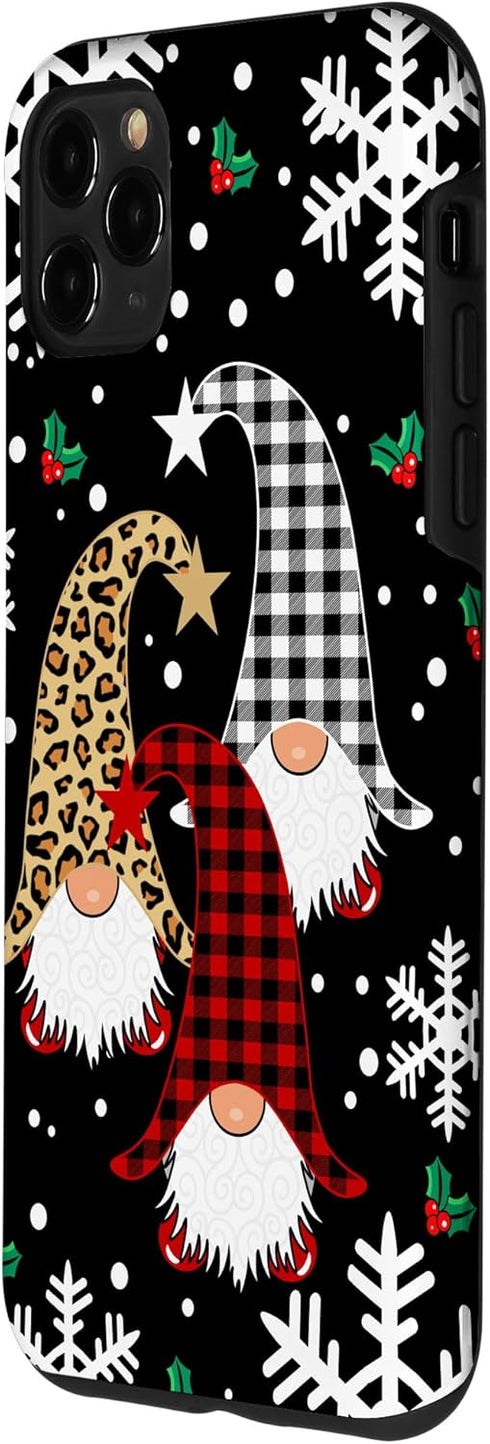 iPhone 11 Pro Max Case - Gnomes Buffalo Plaid Leopard Christmas Tree Santa Xmas Design