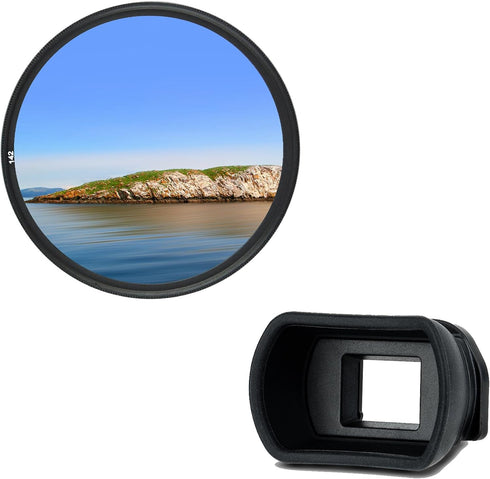JJC Multi-Coated 58mm UV Filter + Long Soft Viewfinder Eyecup Eyepiece for Canon