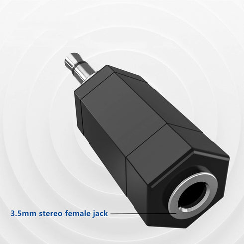 3.5mm Mono to Stereo Adapter, 2 Pack 3.5mm 1/8" Mono Male to TRS Stereo Female Jack for Headphone