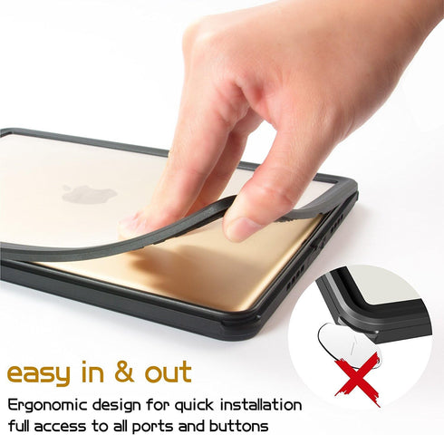 AICase iPad Pro 10.5 IP68 Waterproof Case, 360 Degree Protective Ultra Slim Thin Dust/Snow Proof, Black