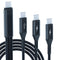 GELRHONR 3 in 1 USB C Splitter Cable, 5A Fast Charge, 3 Type-C Male, 1.2m Nylon Braided, Compatible with Mobile/Android.
