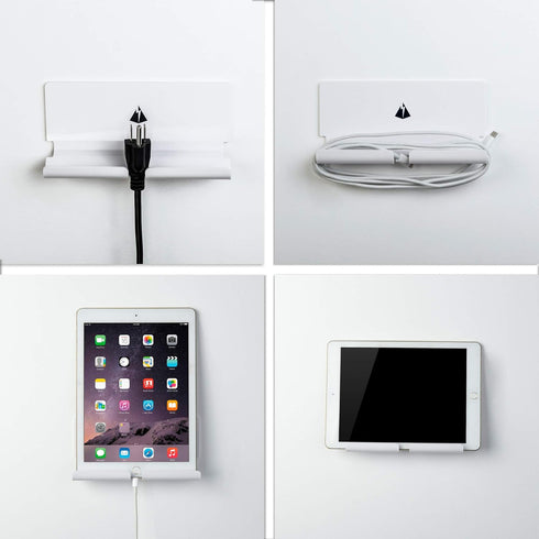 TXEsign Adhesive Wall Phone Tablet Holder Mount Stand for Smartphones, eReader, Wall Shelf (White)