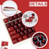 Jamon Keycaps Set, 173 Double Shot Cherry Profile Red PBT Keycaps with Key Puller for 60%, 75%, 80%, 85%, 100%