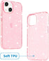 JJGoo Glitter Clear Transparent Soft TPU Case for iPhone 15, Anti-Scratch Shockproof Protective Phone Bumper, Slim
