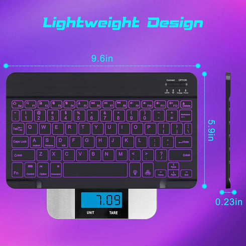 DTTO Bluetooth Keyboard, Wireless Rechargeable Keyboard for Android Tablet, Cell Phone, iPad Pro, Windows Surface