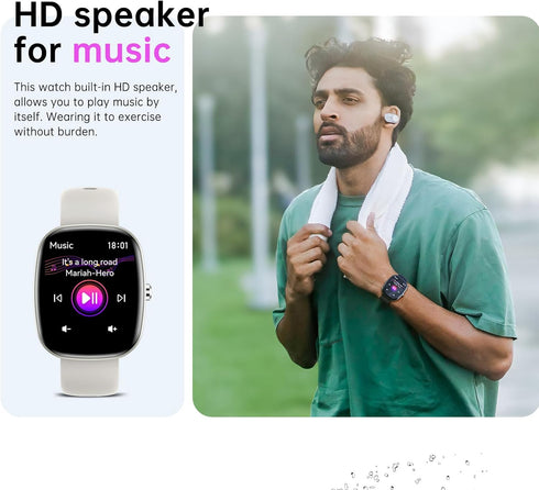 Smart Watches for Men Women - Bluetooth Call Smartwatch - Heart Rate Sleep Monitor - Waterproof Sports Watch for
