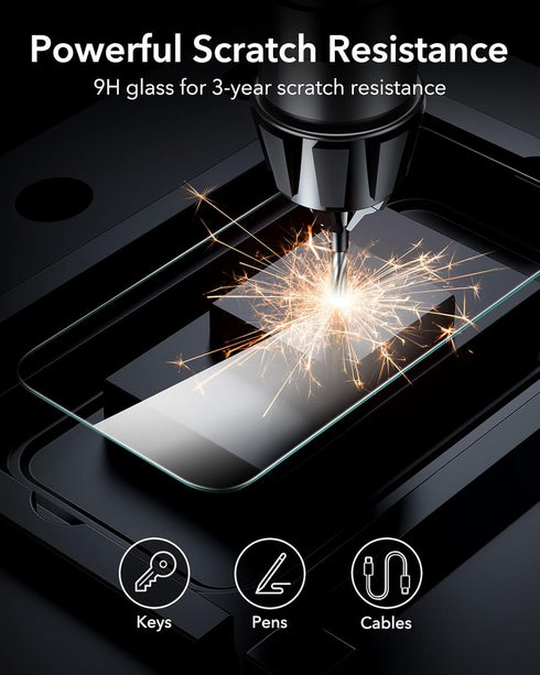 ESR 3 Pack for iPhone 16 Pro Screen Protector - Military Grade Shatterproof Tempered Glass Film