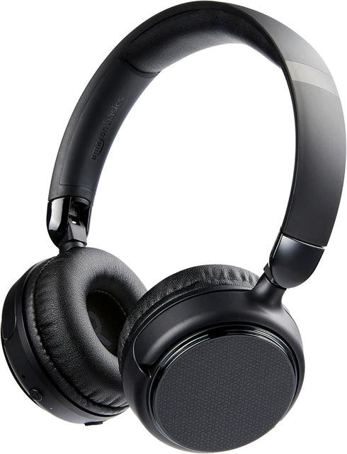 Amazon Basics Bluetooth Wireless On Ear Headphones, 35 Hour Playtime, Foldable, One Size, Black