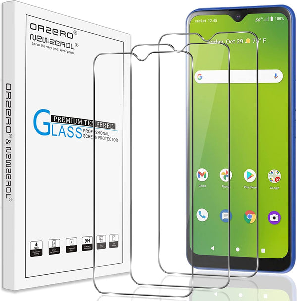 Orzero Tempered Glass Screen Protector, 3 Pack Compatible for Cricket Dream 5G, AT&T Radiant Max 5G (6.82 inch),