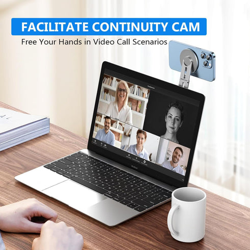 MAGDIGITEH 17/16/15/14/13/12 180Adjustable, Magnetic Phone Holder for Laptop, MagSafe Laptop Phone Mount for iPhone