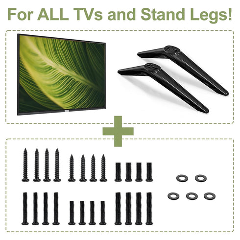 Maozhren TV Stand Screws and Washers for All TV Stand Legs Screws Kit for TCL Hisense Samsung LG Vizio JVC Onn Sony