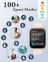 RUIMEN Smart Watches for Women Men, 1.8" Fitness Tracker with Heart Rate Monitor, Waterproof, 2 Bands, Milky White