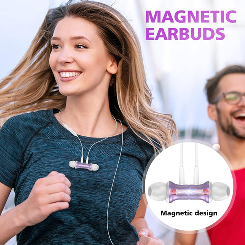 USB C Headphones for Samsung S24 Ultra S23 Fe A35, Type C Earphones Noise Isolating with Mic, Wired Earbuds, Purple