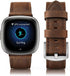 Leather Bands Compatible with Fitbit Versa 4/3/Sense 2, Classic Genuine Leather Replacement Straps for Men Women
