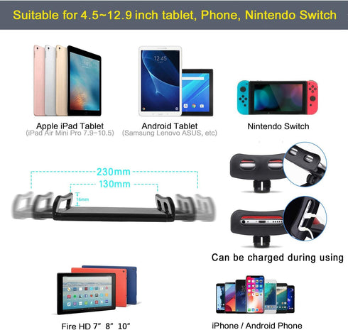 SAMHOUSING 65 inch 360 4.5-12.9 Inch Ipad Tripod Stand, with Height Adjustable iPad Stand Holder & iPad Floor Stand