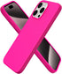 ORNARTO iPhone 15 Pro Max Case 6.7" - Slim Shockproof Soft Gel Rubber with Anti-Scratch Lining - Hot Pink