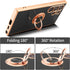 Samsung Galaxy S24 Ultra Shockproof Case, Slim Soft Protective Cover with 360° Rotatable Ring Holder, Black, Rose Gold