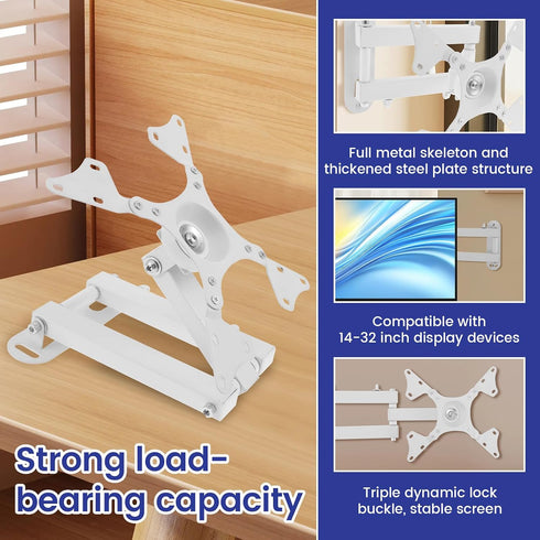 LZVXTYM 14-32 Inch TV Wall Bracket, Full Motion Tilt Rotation Adjustable Wall Mounting TV Stand Extension, Swivel Heavy