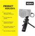Koah RX100 Vlogging Camera Grip and Tripod for Content Creators - Compatible with Sony mirrorless Alpha Series, DSC-RX