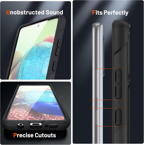 Samsung Galaxy A71 5G Case, 2 in 1 Gift Military Grade Drop Protective Rugged Heavy Duty Cover, Shockproof Case for