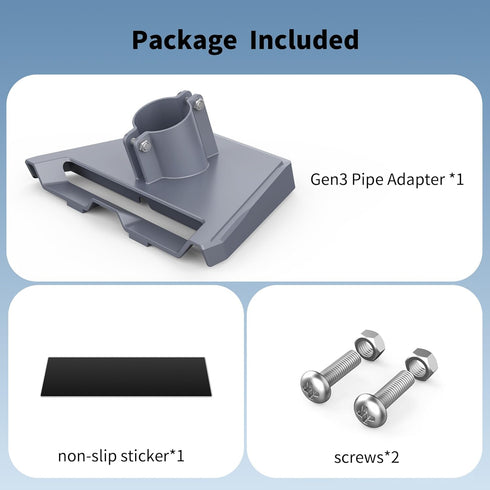 Starlink Gen 3 Pipe Adapter, Pole Mount Adapter Kit for Starlink Gen 3 Dish V3 Kickstand Dishy, Grey