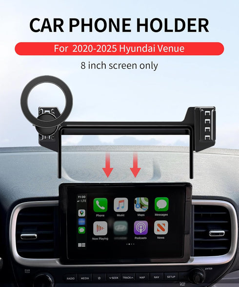 MaserWeller 2020-2025 8-Inch 360 Car Phone Holder for Hyundai Venue Accessories Screen Fixed Clip, Rotation Phone Mount