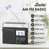 LEOTEC Operated,10 AM FM Radio with Bluetooth,Portable Radio Strong Reception,Plug in Wall,Battery White Noise