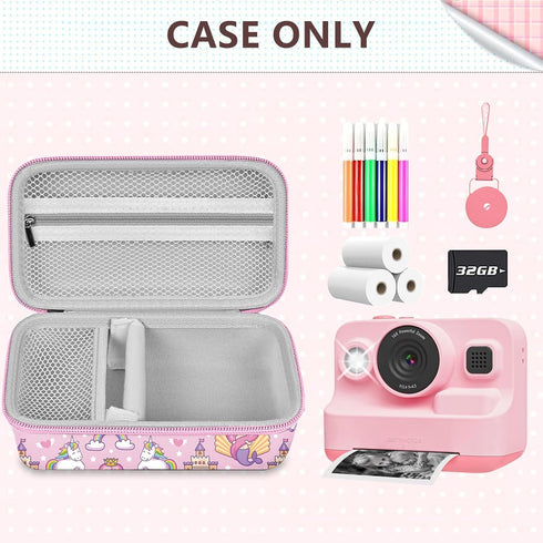 Leayjeen Kids Camera Case for Dylanto/GKTZ/HiMont/CAMCLID/ESOXOFFORE Instant Print Camera, Pink Unicorn (Case Only)