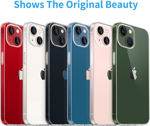 Clear Case for iPhone 13, Transparent Soft Shockproof Protective Slim Thin Phone Bumper Case