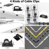 ELII 300PCS Cable Management Kit, 4 Cable Sleeve, 35 Cable Clips, 11 Cord Holders, 200 Fastening Cable Ties for Under