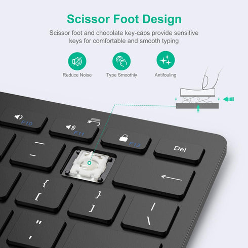 SPARIN Wireless Bluetooth Keyboard for Samsung Galaxy Tab A9 Plus/A8/A7 Lite/S9 FE/S9+/S6 Lite/S9, Ergonomic, Ultra-Slim