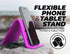 iFLEX Mini Flexible Phone Holder for Travel, Work, and Home, Non-Slip Grip, Strong and Durable (Purple)