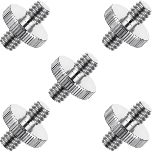 Alrhso 1/4" Male to 1/4" Male Camera Threaded Tripod Screw Adapter Double Head