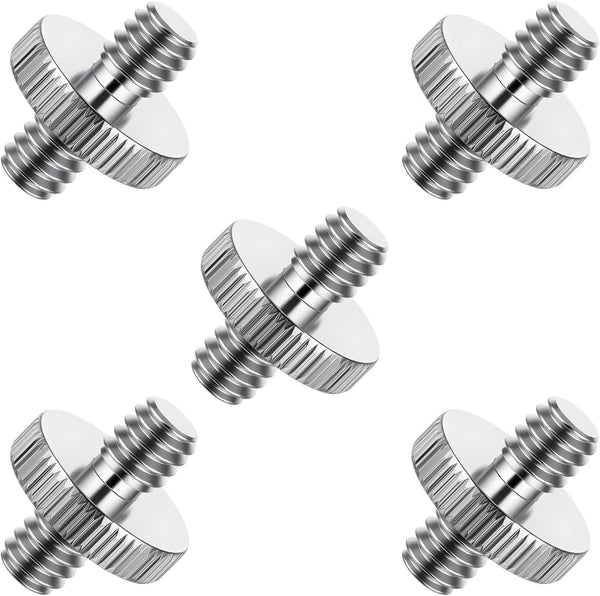 Alrhso 1/4" Male to 1/4" Male Camera Threaded Tripod Screw Adapter Double Head