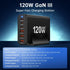 European USB C Charger Station, Fast Charging Hub with 6 Multi Ports, 120W GaN PD QC Block for Apple, Samsung