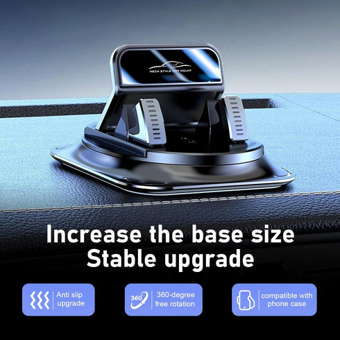 Dogary Car Dashboard Phone Holder, Rotating One-Hand Operation Bracket with Anti-Slip Base, Auto-Locking Secure