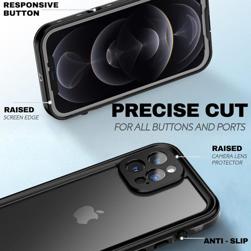 BEASTEK iPhone 12 Pro Waterproof Case, TRE Series Shockproof Dustproof Underwater IP68 Full Body Protective Cover with