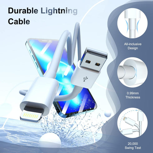 iPhone Charger 6 Feet Apple MFi Certified, Lightning Cable 6FT Fast Charging Cord Compatible with iPhone 14 13 12 11