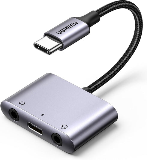 UGREEN USB C to 3.5mm Audio Adapter 3 in 1 Charger and Headphone Splitter with PD 60W